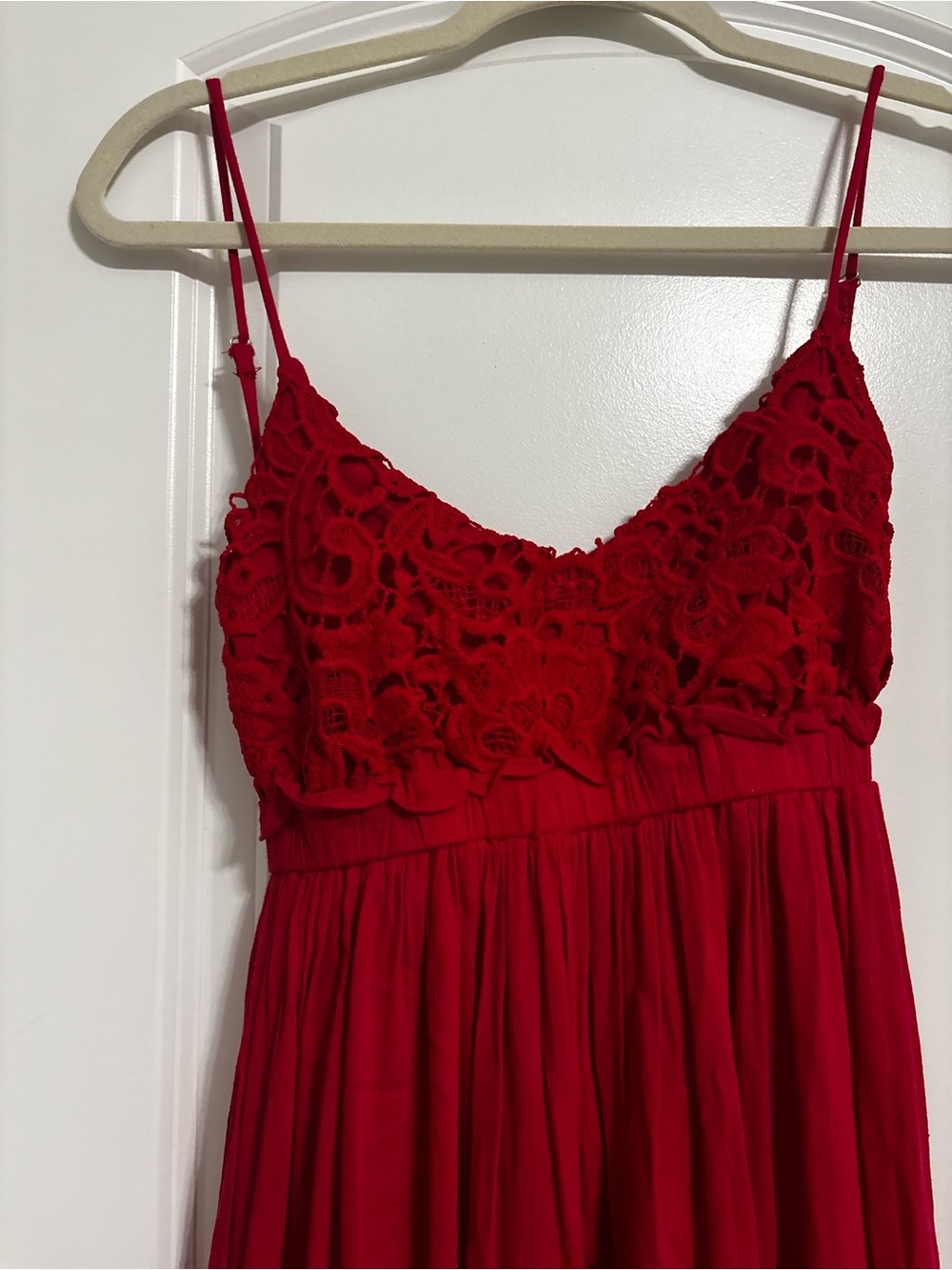 BiBi Red Backless Spaghetti Strap Dress
